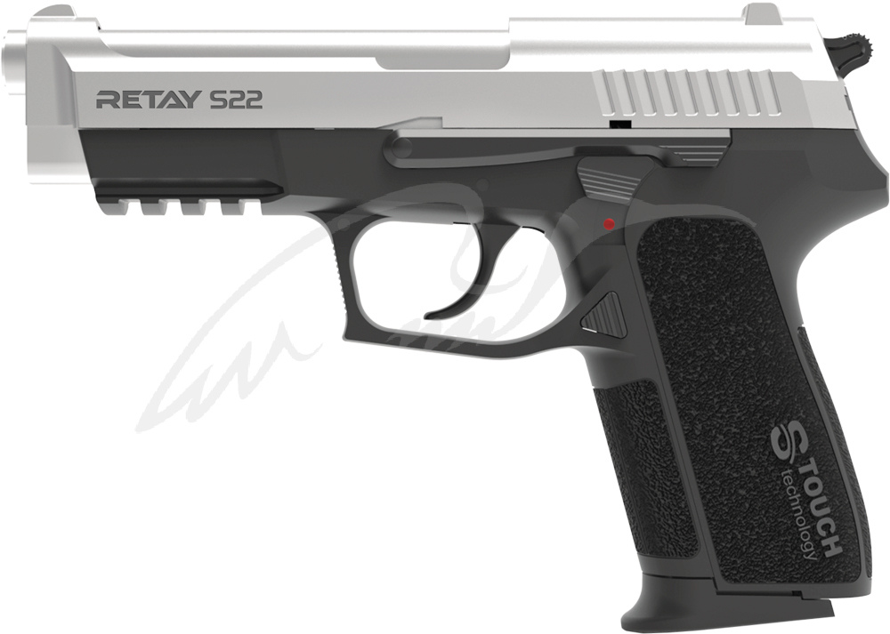 Пистолет стартовый Retay S22 кал. 9 мм. Цвет - chrome.