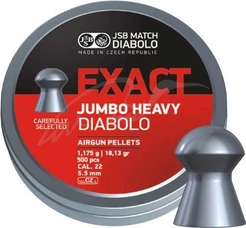 Кулі пневматичні JSB Jumbo Heavy. Кал. 5.52 мм. Вага - 1.17 г. 500 шт/уп