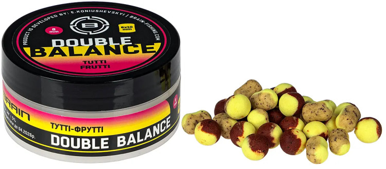 Бойлы Brain Double Balance Tutti- Frutti (тутти-фрутти) 10+08х12mm
