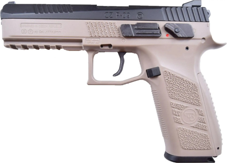 Пистолет пневматический ASG CZ P-09 Black/FDE Blowback. CO2. Pellet кал. 4.5 мм Пистолет пневматический ASG CZ P-09 Black/FDE Blowback. CO2. Pellet кал. 4.5 мм