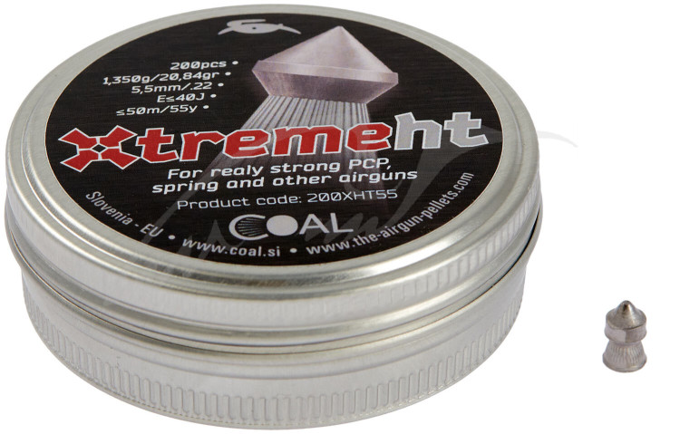 Кулі пневматичні Coal Xtreme HT. Кал. 5.5 мм. Вага - 1.35 г. 200 шт/уп