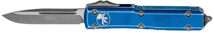 Нож Microtech Ultratech Drop Point Stonewash. Distressed blue