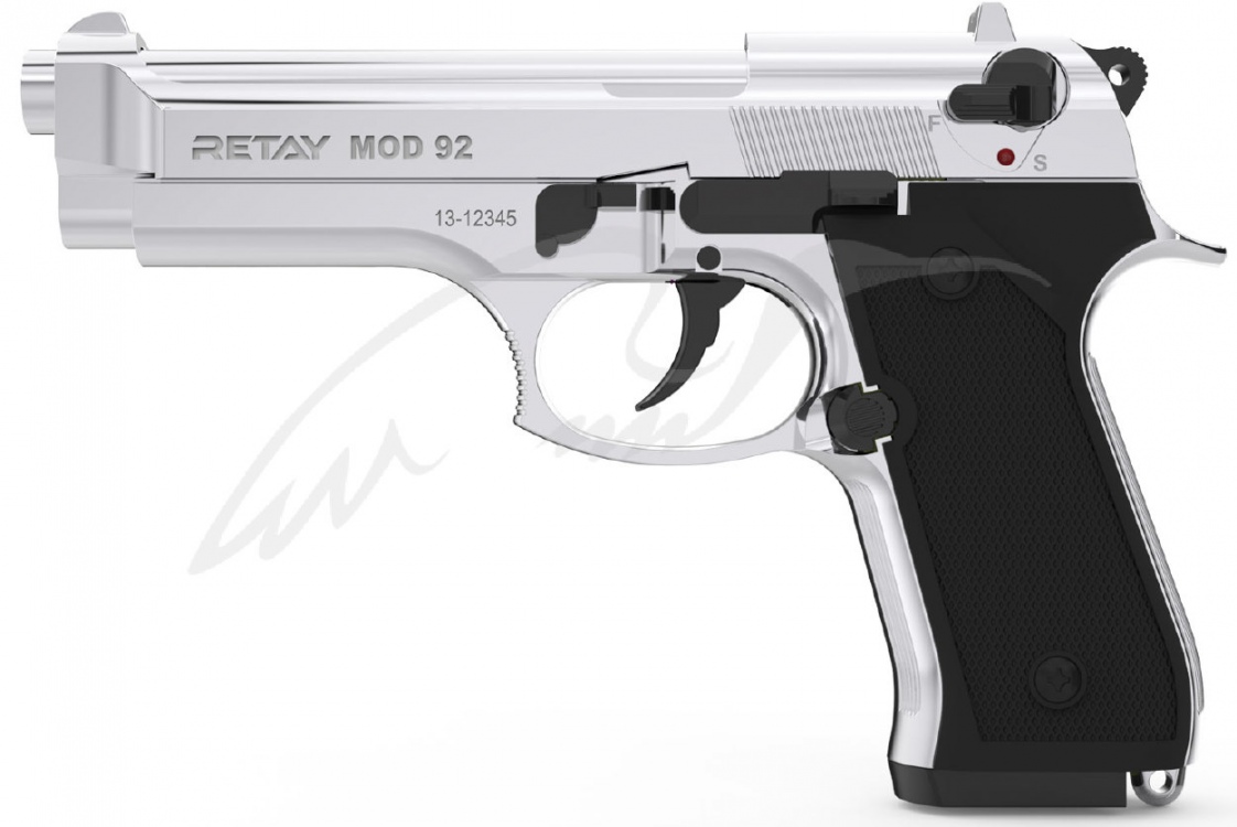 Пистолет стартовый Retay Mod.92, 9мм. Цвет - Nickel