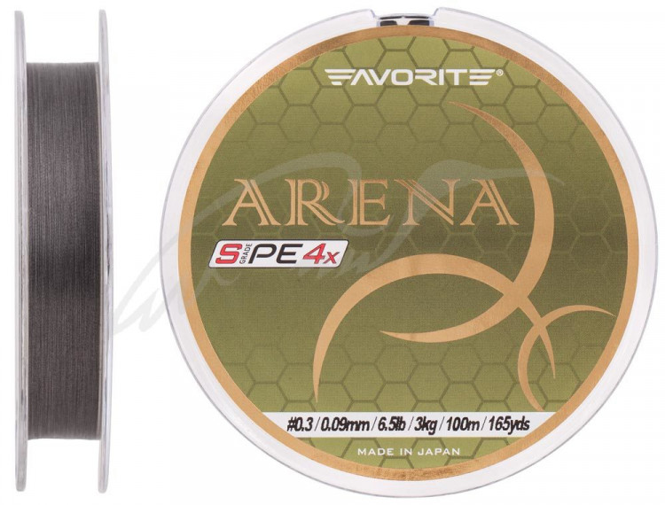 Шнур Favorite Arena PE 100m (silver gray) #0.3/0.09 mm 6.5 lb/3kg Шнур Favorite Arena PE 100m (silver gray) #0.3/0.09 mm 6.5 lb/3kg