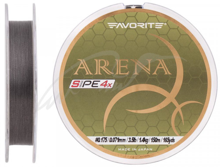 Шнур Favorite Arena PE 150м (silver gray) #0.175/0.071 3.5 mm lb/1.4 kg