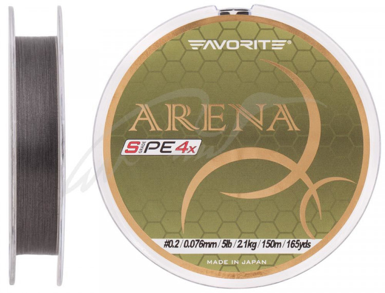 Шнур Favorite Arena PE 150м (silver gray) #0.2/0.076 mm 5lb/2.1 kg Шнур Favorite Arena PE 150м (silver gray) #0.2/0.076 mm 5lb/2.1 kg