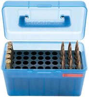 Коробка MTM H50-RS на 50 патронів кал. 222 Rem і 223 Rem. Колір – блакитний.