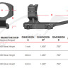 Кріплення-моноблок Warne X-Skeleton Mount. d - 30 мм. Ultra High. Weaver/Picatinny. Blue