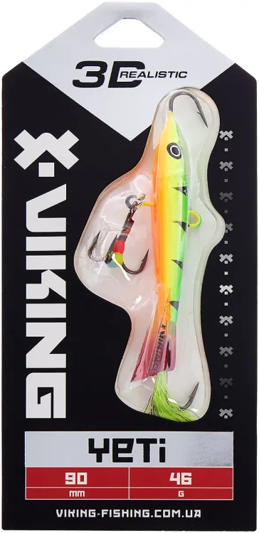 Балансир Viking Fishing Yeti Ice Jig 90mm 46.0g #4 Fire Perch Балансир Viking Fishing Yeti Ice Jig 90mm 46.0g #4 Fire Perch